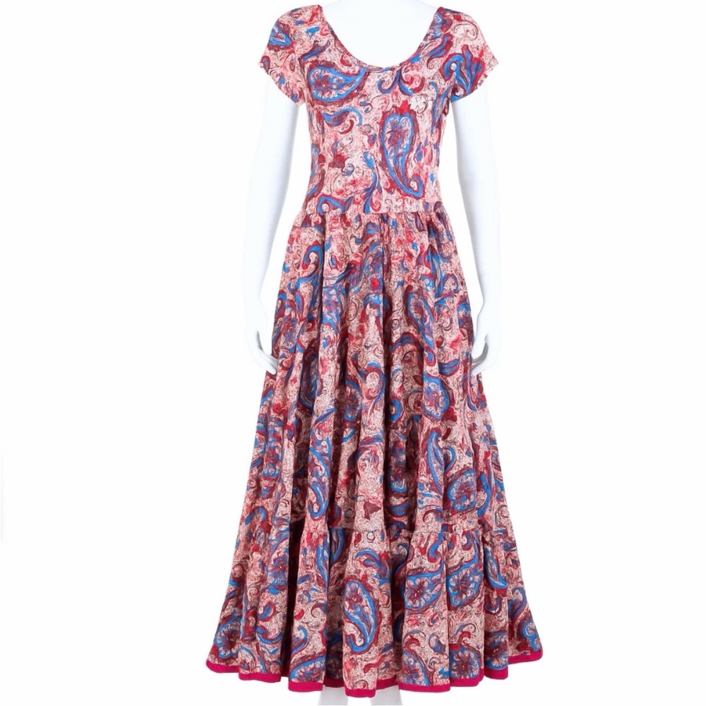 SOFT SURROUNDINGS Kara Paisley Tiered Boho Dress - size L - Picture 2 of 10